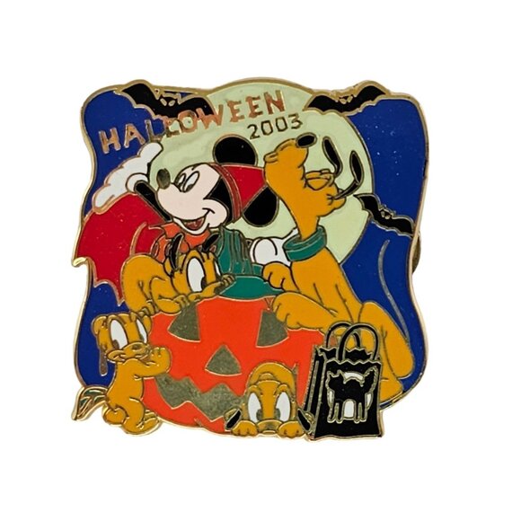 Disney Japan Pin Mickey Pluto Puppies Pumpkin Halloween 2003 LE 1000